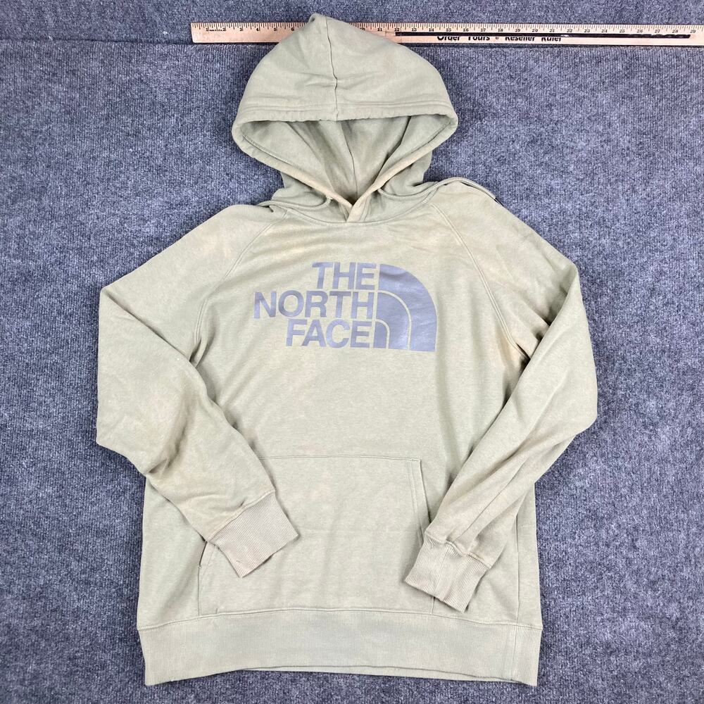 The North Face Hoodie Womens L Green Pullover Logo Fleece Sweatshirt‎ Casual